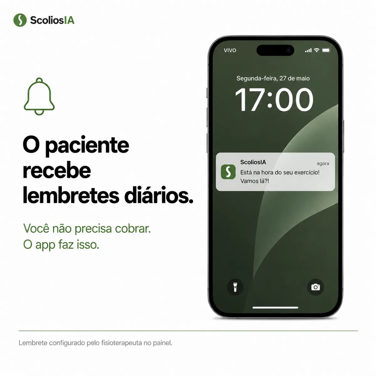 Lembrete diário no celular do paciente
